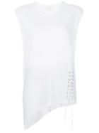 Iro Asymmetric Lace Detail Tank - White