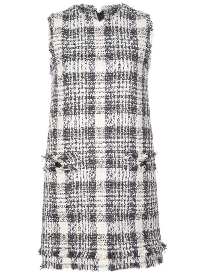 Msgm Tartan Mini Dress - Grey
