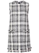 Msgm Tartan Mini Dress - Grey