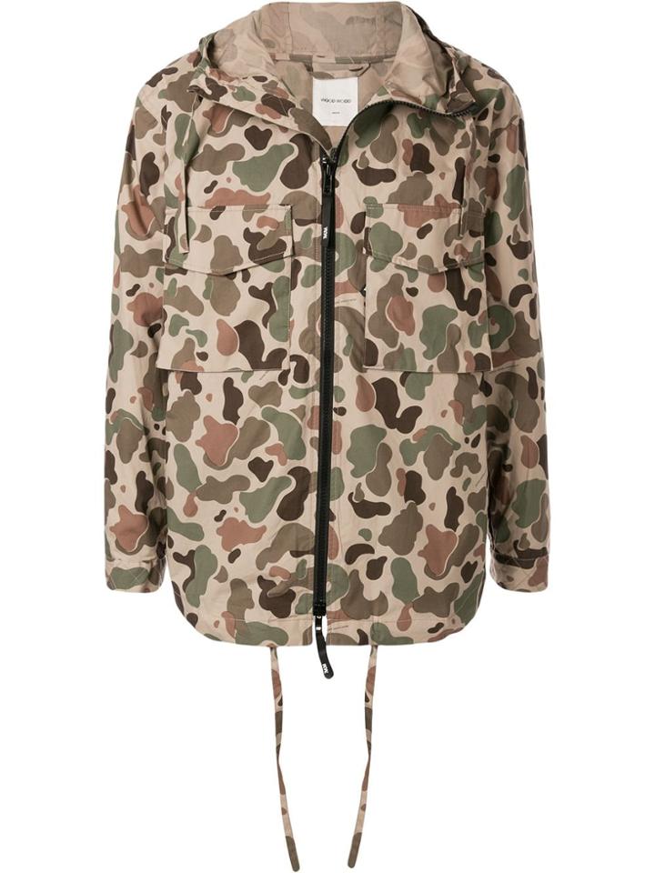 Wood Wood Konrad Camouflage Print Jacket - Green