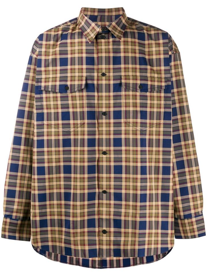 Tom Wood Checked Button Down Shirt - Brown