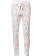 Baja East - Leopard Print Sweatpants - Women - Cashmere - 0, Pink/purple, Cashmere