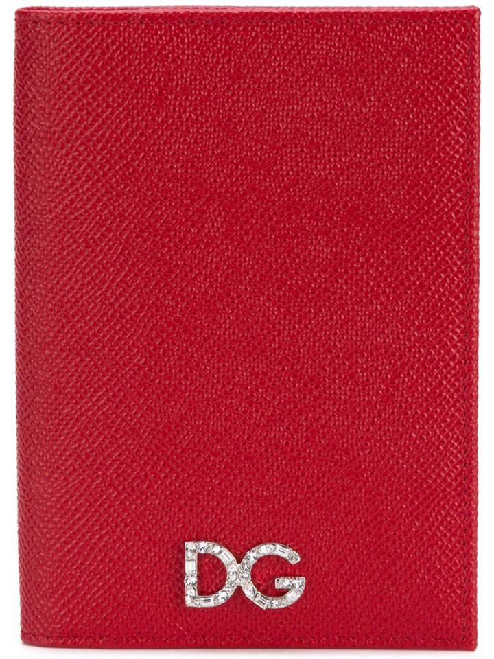Dolce & Gabbana Embellished Logo Passport Holder - Red