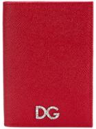 Dolce & Gabbana Embellished Logo Passport Holder - Red