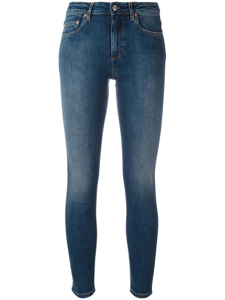 Acne Studios Cropped Skinny Jeans, Women's, Size: 25, Blue, Cotton