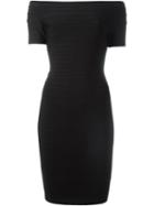 Hervé Léger Off-the-shoulder Dress, Women's, Size: L, Black, Rayon/nylon/spandex/elastane