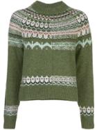 M Missoni Cropped Patterned Jumper - Green