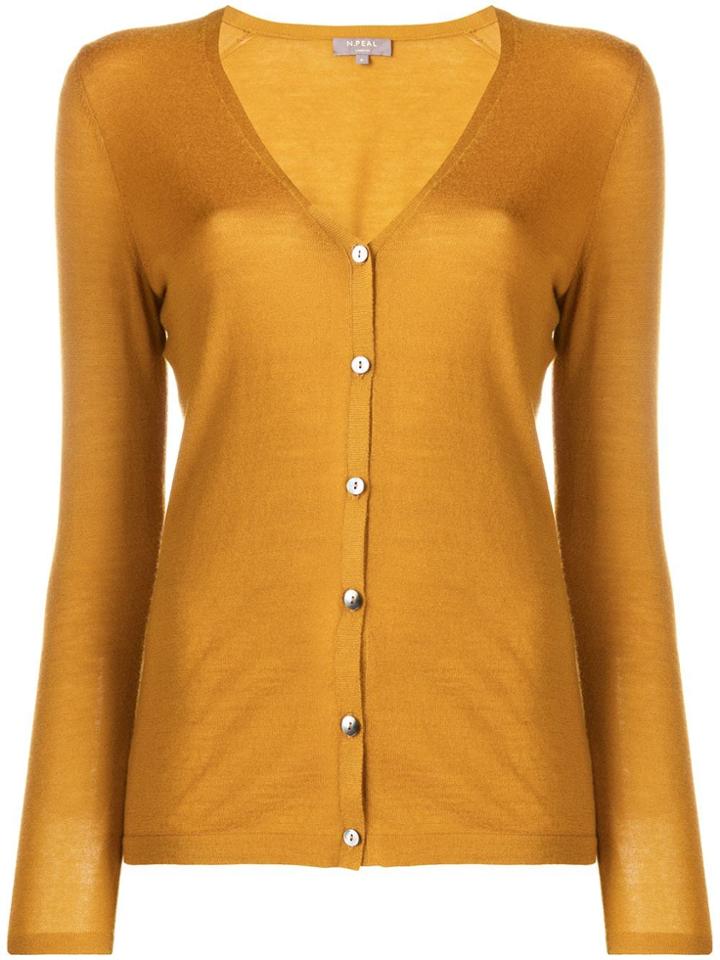 N.peal Fine-knit Cardigan - Yellow & Orange
