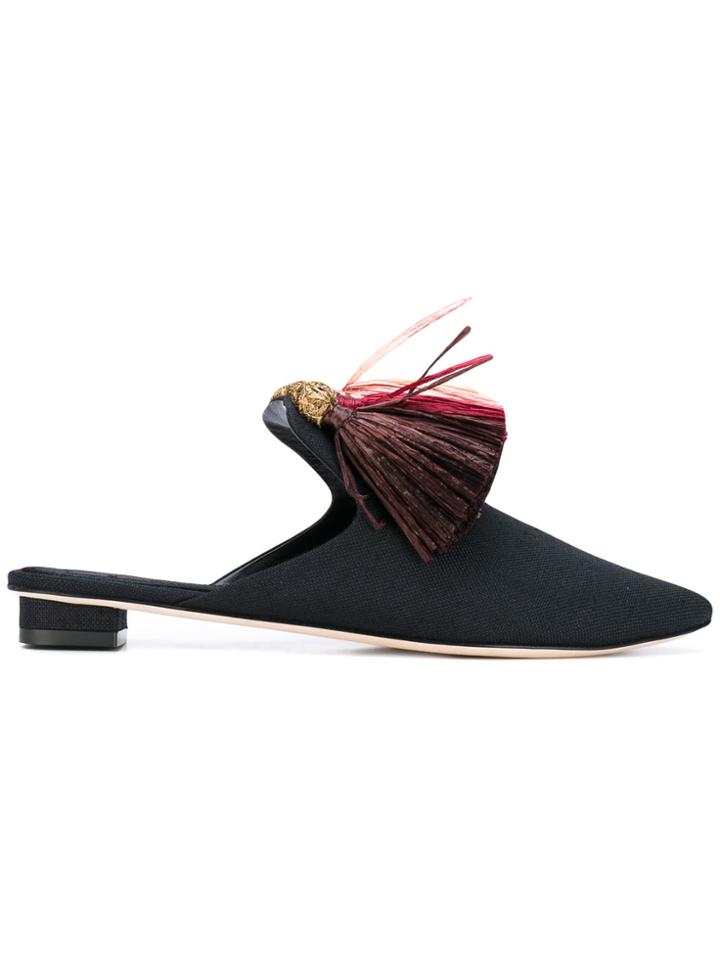 Sanayi 313 Carolsello Tassel Slippers - Black