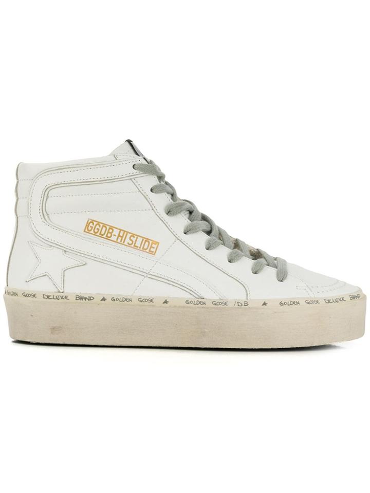 Golden Goose Deluxe Brand Side Zip Hi-top Sneakers - White