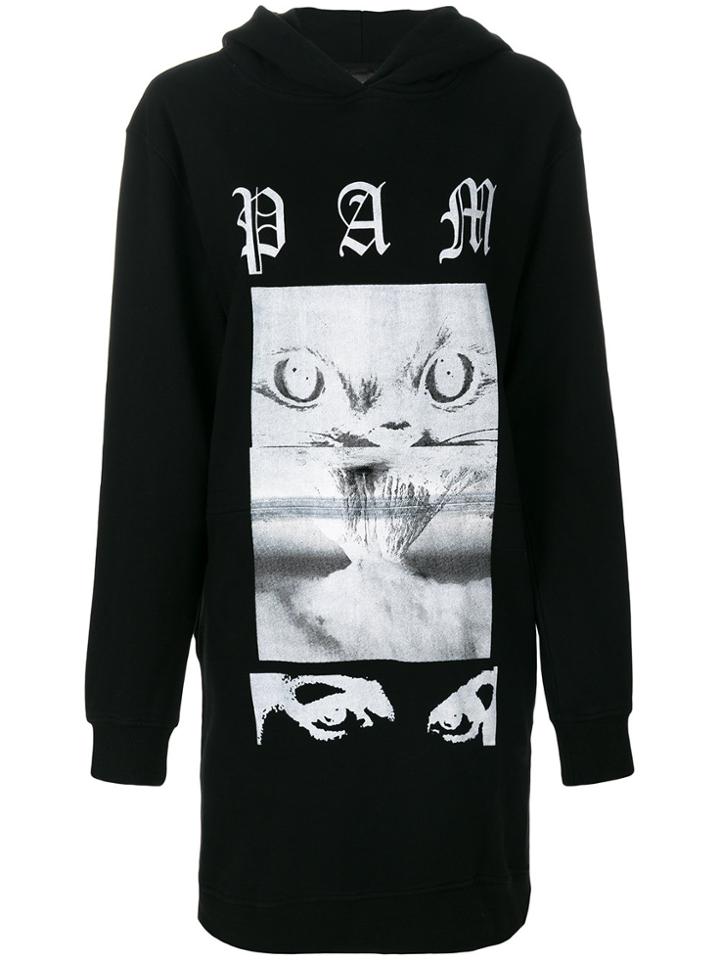 Pam Perks And Mini Long Printed Hoodie - Black