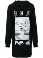 Pam Perks And Mini Long Printed Hoodie - Black