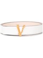 Versace Virtus Buckle Belt - White