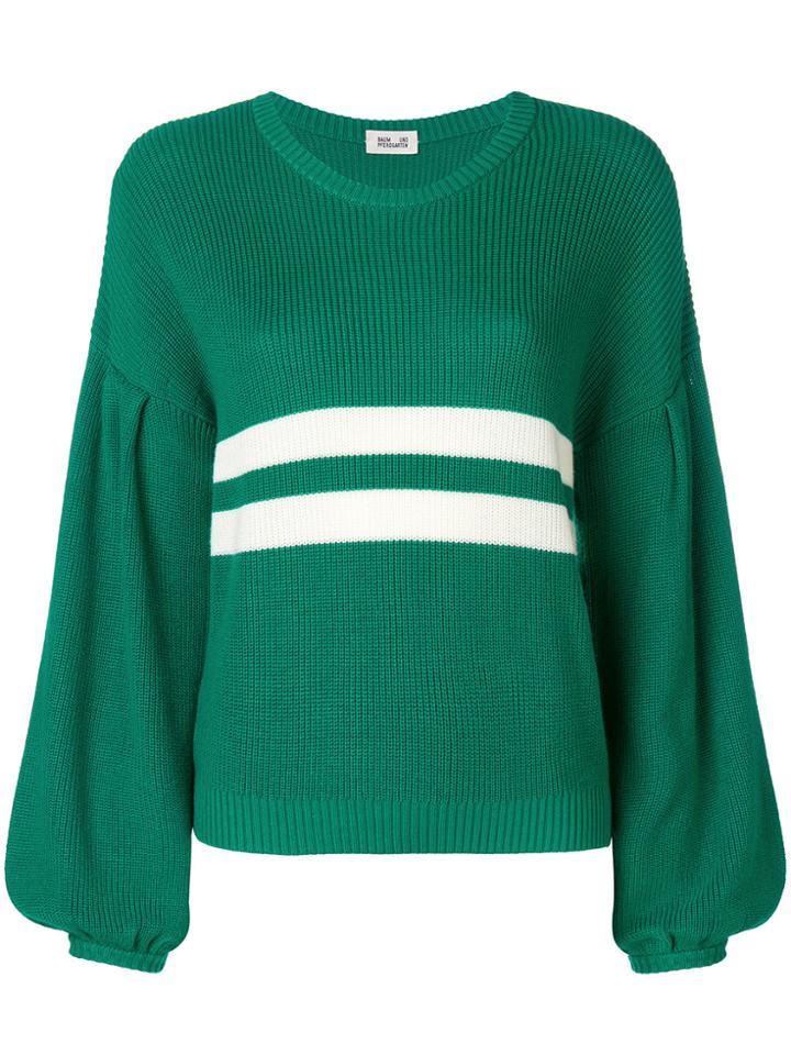 Baum Und Pferdgarten Stripe Detail Jumper - Green