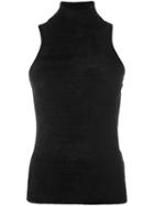 Antonio Marras Striped Sleeveless Turtleneck Knitted Top, Women's, Size: Small, Black, Polyamide/spandex/elastane/viscose/virgin Wool