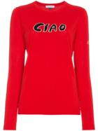 Bella Freud Red Ciao Slogan Jumper