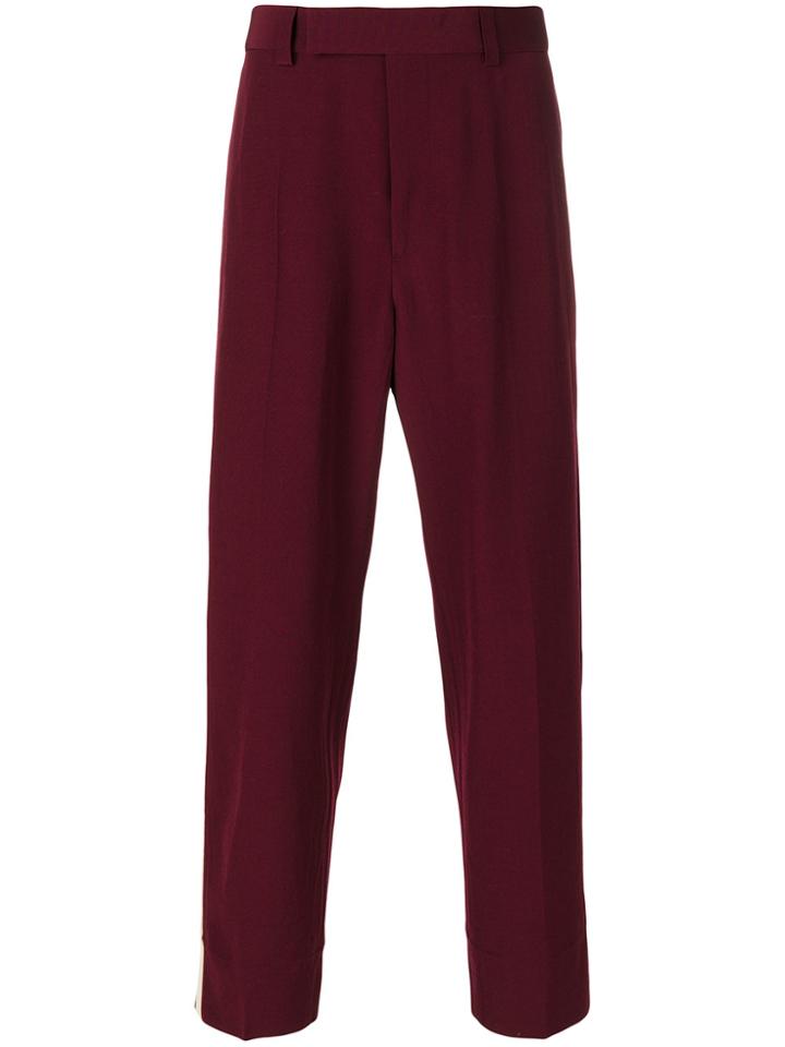 Gucci Tuxedo Stripe Cropped Trousers - Pink & Purple