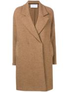 Harris Wharf London Boxy Double-breasted Coat - Brown