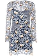 Self-portrait Patchwork Mini Dress, Women's, Size: 10, Grey, Polyester/spandex/elastane