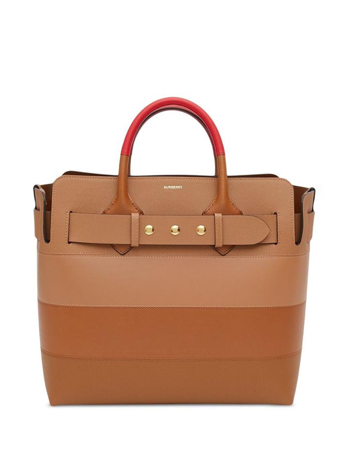 Burberry Colour Block Panel Tote Bag - Brown