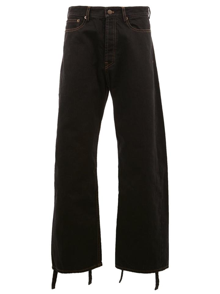 Y / Project Straight Wide-legged Trousers, Men's, Size: Medium, Black, Cotton