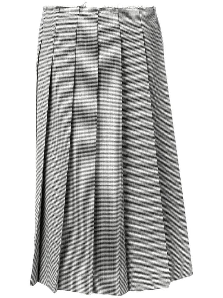 Comme Des Garçons Checked Pleated Skirt - Grey
