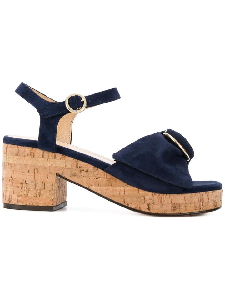 Tila March Deia Cork Heel Sandals - Blue