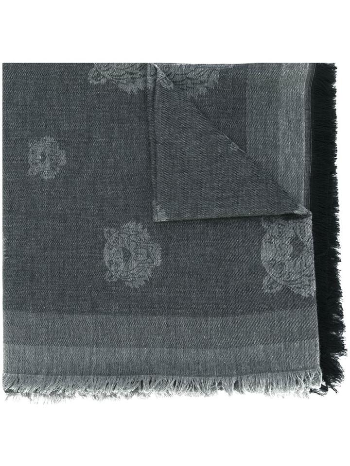 Kenzo 'mini Tiger' Scarf, Men's, Grey, Cotton/modal