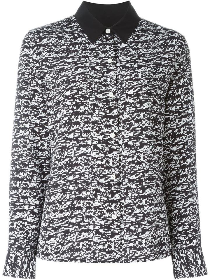 Rag & Bone Printed Shirt, Women's, Size: Large, Black, Silk