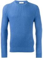 Ami Alexandre Mattiussi Cable Knit Sweater, Men's, Size: Small, Blue, Cotton