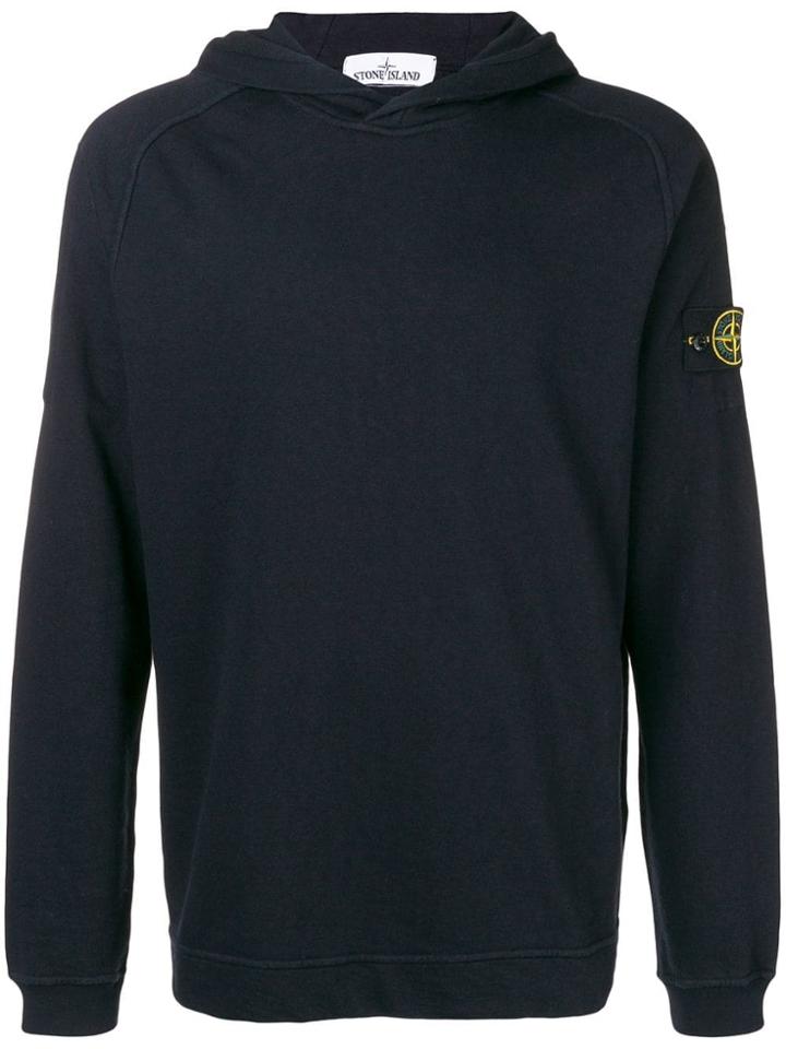 Stone Island Pullover Hoodie - Blue