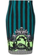 Versace Collection - Embroidered Skirt - Women - Polyester/spandex/elastane/viscose - 46, Green, Polyester/spandex/elastane/viscose