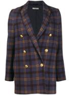Circolo 1901 Double-breasted Check Jacket - Blue