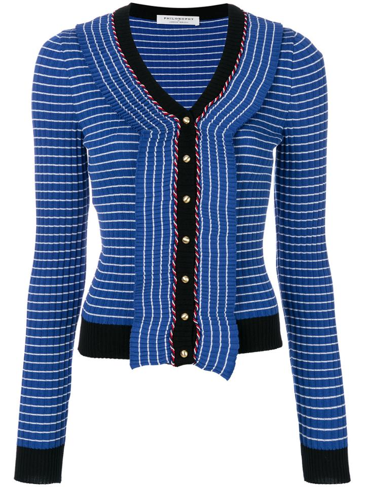 Philosophy Di Lorenzo Serafini Striped Cardigan - Blue
