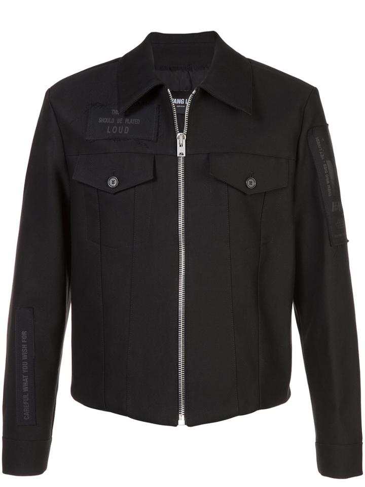 Yang Li Zipped Patch Embellished Jacket - Black