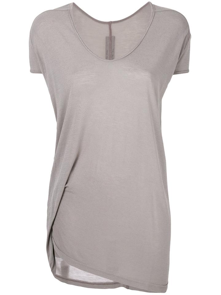 Rick Owens - V-neckt-shirt - Women - Silk/viscose - 40, Grey, Silk/viscose