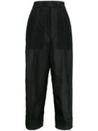 Thom Browne Cropped Rolled Up Trousers - Black