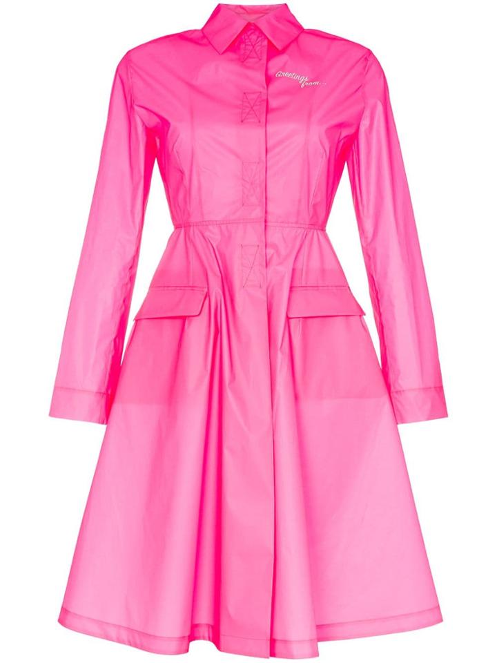 Palm Angels Collared Flared Skirt Windbreaker - Pink