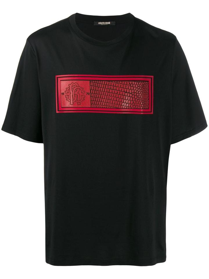 Roberto Cavalli Red Box Logo T-shirt - Black
