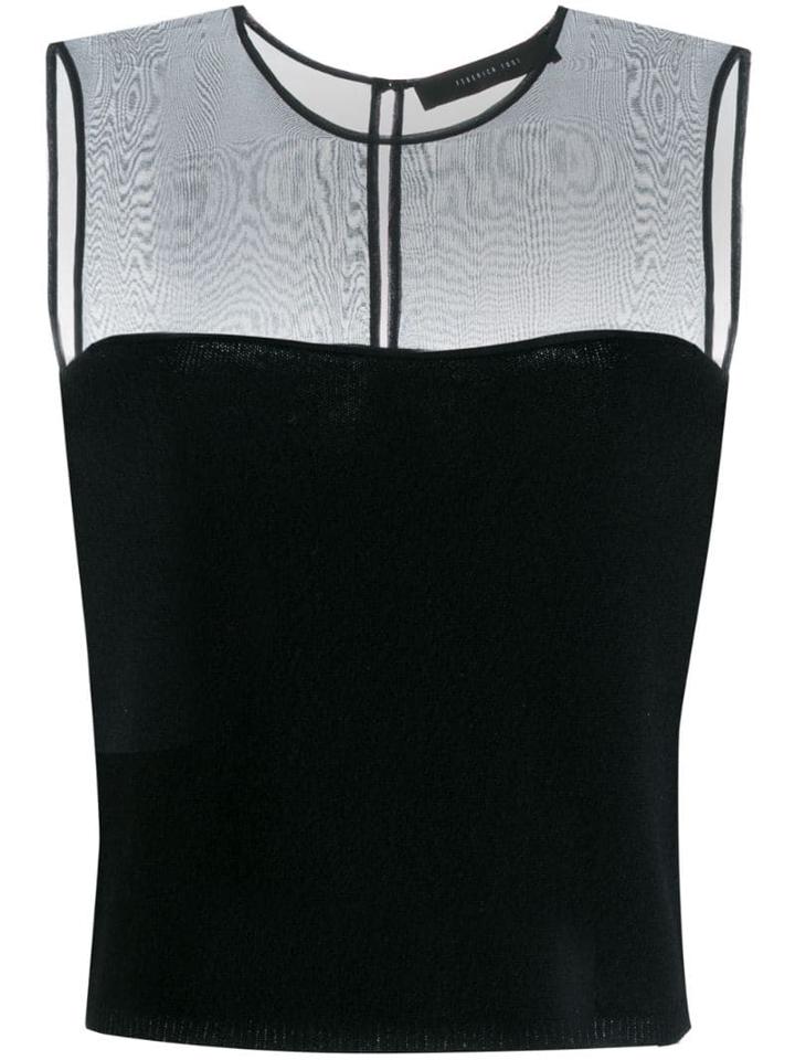 Federica Tosi Sheer Panel Top - Black