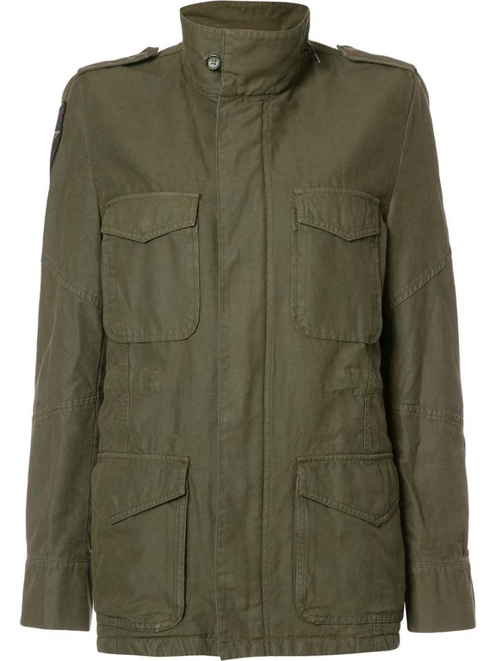 Etienne Marcel Cargo Pocket Military Jacket, Women's, Size: Medium, Green, Acrylic/polyester/cotton