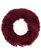 Dolce Cabo Fringed Scarf, Women's, Red, Rabbit Fur/acrylic