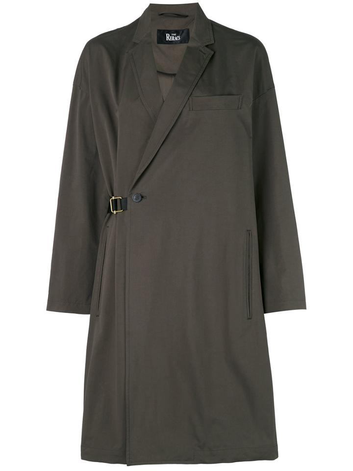 The Reracs - Wrap Belted Coat - Women - Nylon/polyester - M, Green, Nylon/polyester
