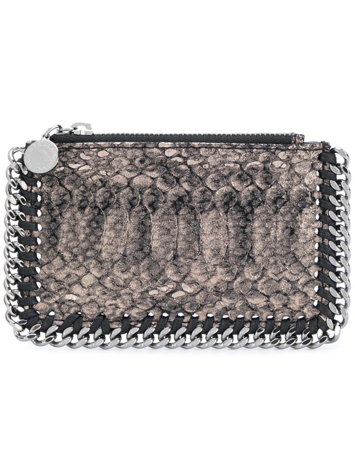 Stella Mccartney Python-effect Falabella Zip Pouch - Brown