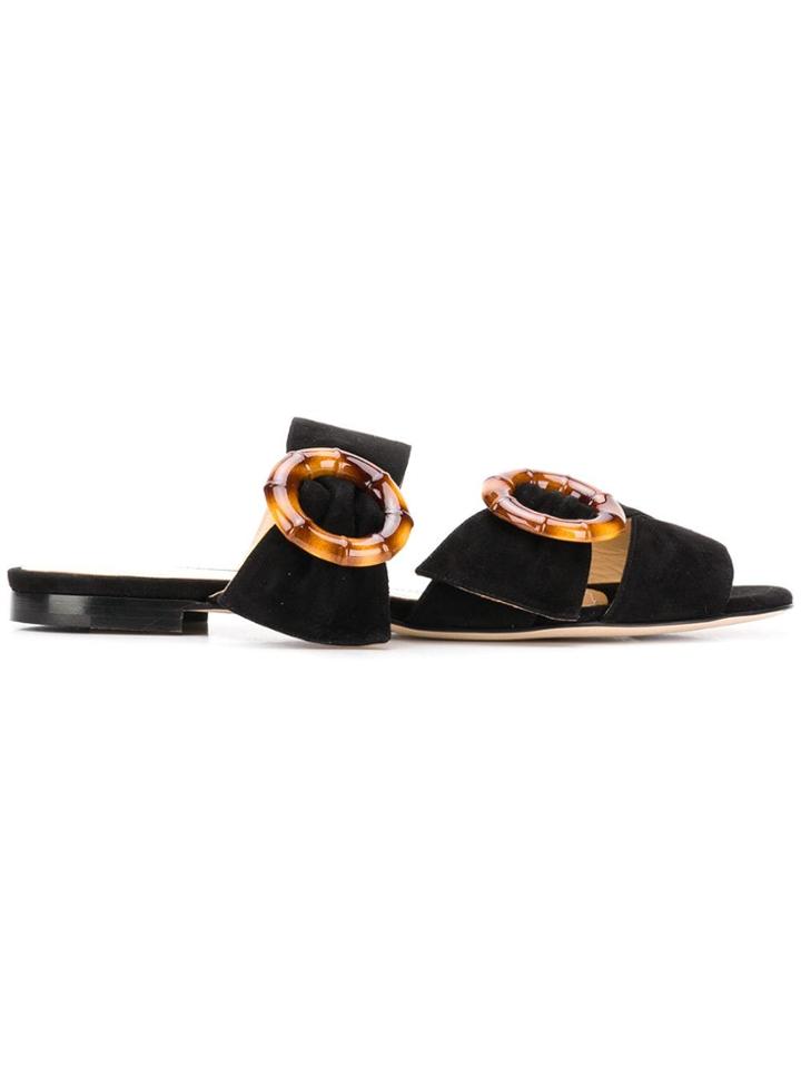 Chloe Gosselin Patti Buckled Slides - Black