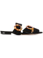 Chloe Gosselin Patti Buckled Slides - Black