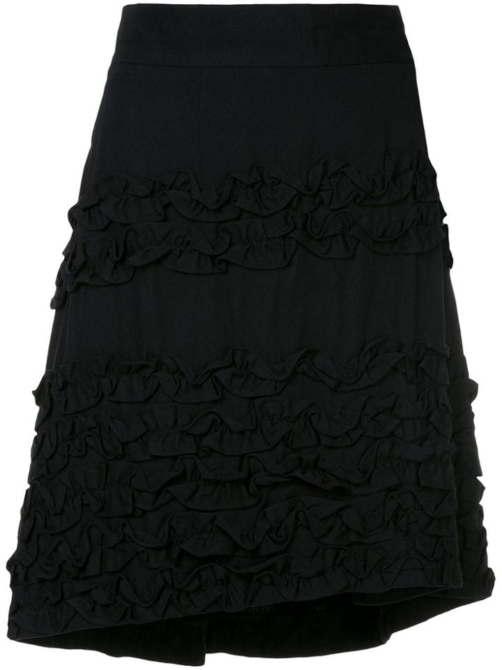 Comme Des Garçons Vintage Ruffle Midi Skirt - Black
