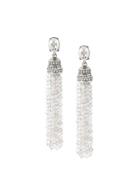 Oscar De La Renta Crystal Tassel Clip-on Earrings - Metallic