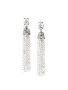 Oscar De La Renta Crystal Tassel Clip-on Earrings - Metallic