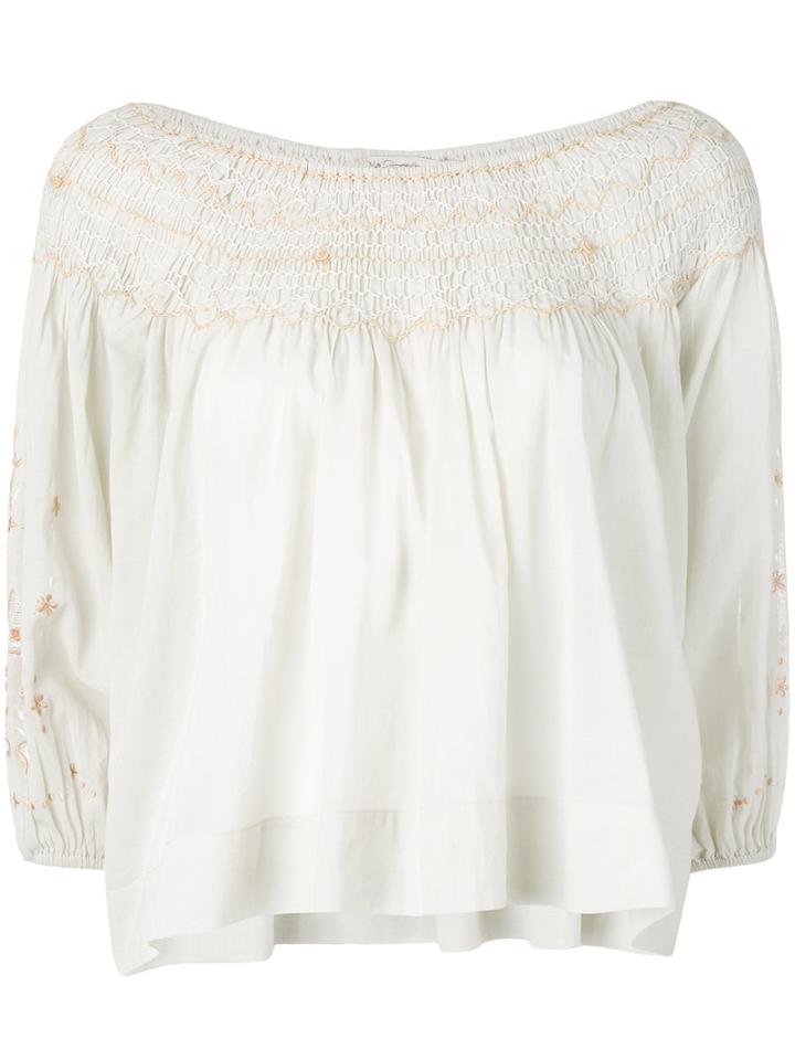 Mes Demoiselles - 'hilda' Top - Women - Cotton - 36, Blue, Cotton